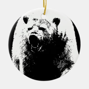 Svartvit popkonst, Polar Bear Julgransprydnad Keramik