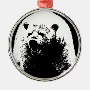 Svartvit popkonst, Polar Bear Julgransprydnad Metall