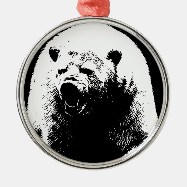 Svartvit popkonst, Polar Bear Julgransprydnad Metall (Framsidan)