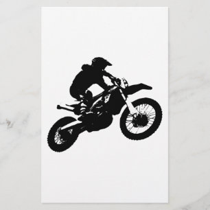 Svartvit poppost konst Motocross Motorcyle Sport
