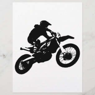 Svartvit poppost konst Motocross Motorcyle Sport