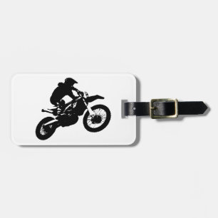 Svartvit poppost konst Motocross Motorcyle Sport Bagagebricka