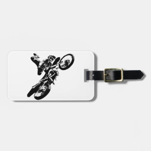 Svartvit poppost konst Motocross Motorcyle Sport Bagagebricka
