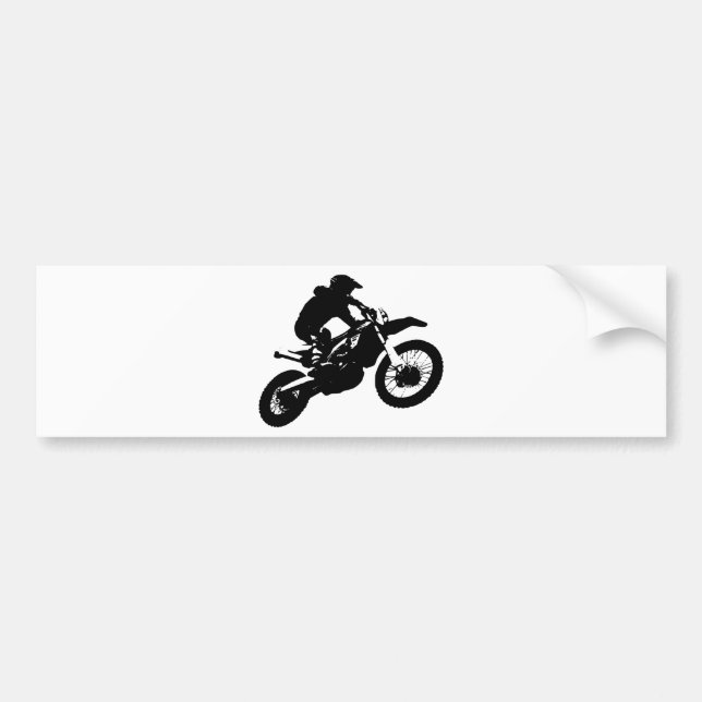 Svartvit poppost konst Motocross Motorcyle Sport Bildekal (Framsidan)