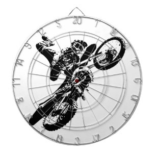 Svartvit poppost konst Motocross Motorcyle Sport Darttavla