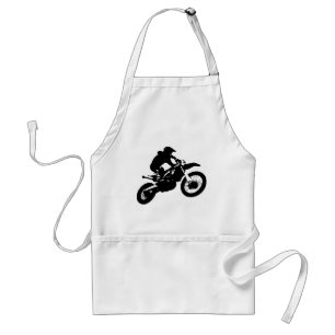 Svartvit poppost konst Motocross Motorcyle Sport Förkläde