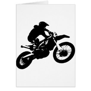 Svartvit poppost konst Motocross Motorcyle Sport Hälsningskort