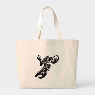 Svartvit poppost konst Motocross Motorcyle Sport Jumbo Tygkasse