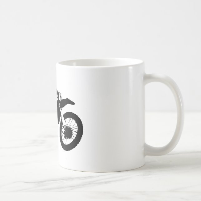 Svartvit poppost konst Motocross Motorcyle Sport Kaffemugg (Höger)