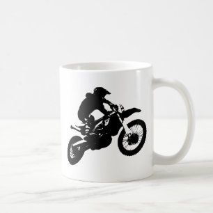 Svartvit poppost konst Motocross Motorcyle Sport Kaffemugg