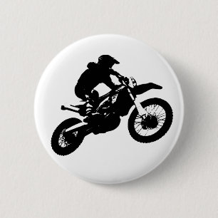 Svartvit poppost konst Motocross Motorcyle Sport Knapp
