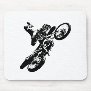 Svartvit poppost konst Motocross Motorcyle Sport Musmatta