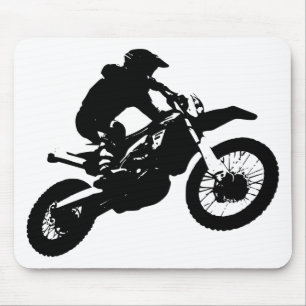 Svartvit poppost konst Motocross Motorcyle Sport Musmatta