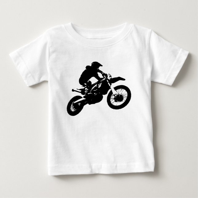Svartvit poppost konst Motocross Motorcyle Sport T-shirt (Framsida)