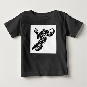 Svartvit poppost konst Motocross Motorcyle Sport Tee