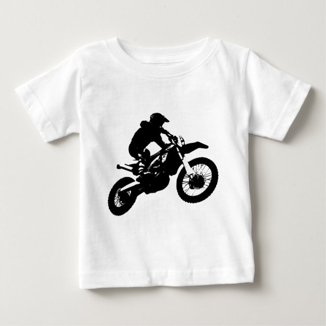 Svartvit poppost konst Motocross Motorcyle Sport Tee (Framsida)