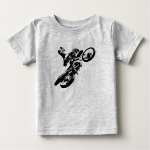 Svartvit poppost konst Motocross Motorcyle Sport Tee