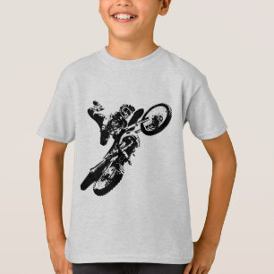 Svartvit poppost konst Motocross Motorcyle Sport Tröja