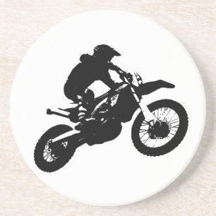 Svartvit poppost konst Motocross Motorcyle Sport Underlägg Sandsten