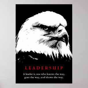 Svartvit poppssedel Eagle Ledarskap Poster