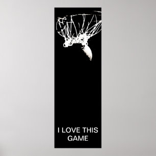 Svartvit popup-konst, unik basketboll Poster