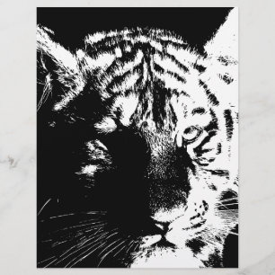 Svartvit popup-tiger