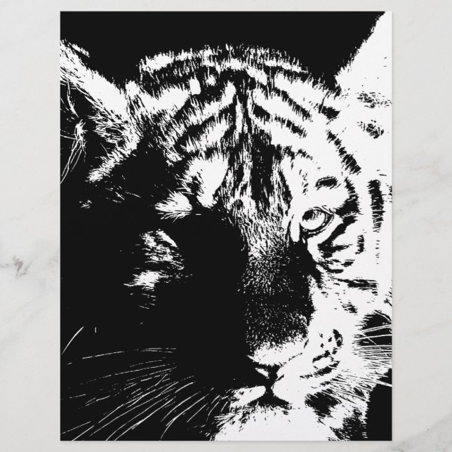 Svartvit popup-tiger (Framsida)