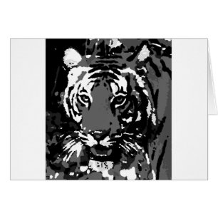 Svartvit popup-tiger hälsningskort