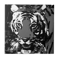 Svartvit popup-tiger