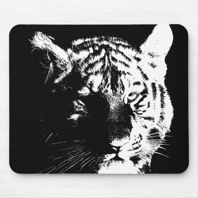 Svartvit popup-tiger musmatta (Framsidan)