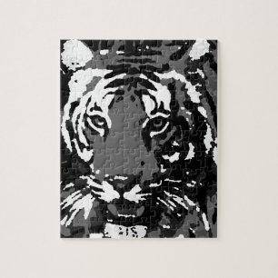 Svartvit popup-tiger pussel
