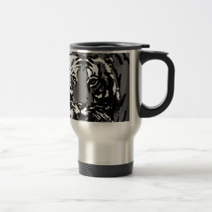 Svartvit popup-tiger resemugg