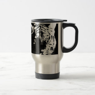 Svartvit popup-tiger resemugg