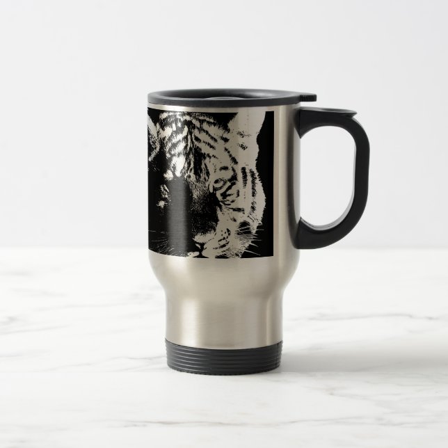 Svartvit popup-tiger resemugg (Höger)