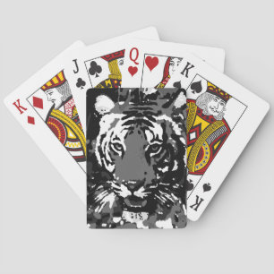 Svartvit popup-tiger spelkort