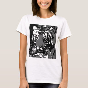 Svartvit popup-tiger tröja