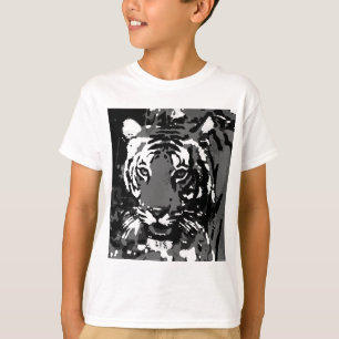 Svartvit popup-tiger tröja