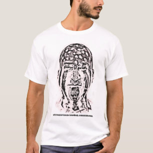 Svartvit Porträtt på en vit T Shirt