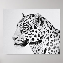 Svartvit Poster av leopard