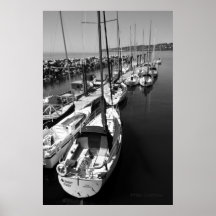 Svartvit Poster av segelbåtar