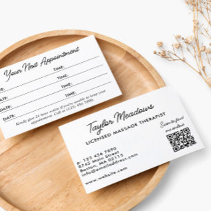 Svartvit praktisk QR-kod, Möte Tidsbeställning Kort