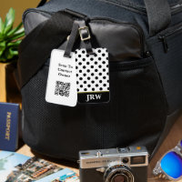 Svartvit prit Mönster Monogram QR-kod