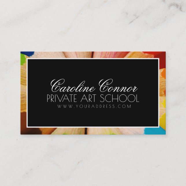 Svartvit, privat konsthögskolekort visitkort (Framsida)