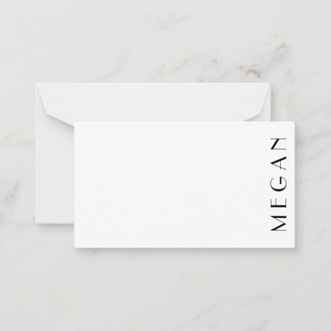 Svartvit, privat Namn, minimal, modern Anteckningskort (Framsida)