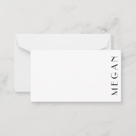 Svartvit, privat Namn, minimal, modern Anteckningskort