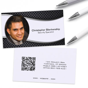 Svartvit Professionell, Anpassningsbar Foto QR-kod Visitkort