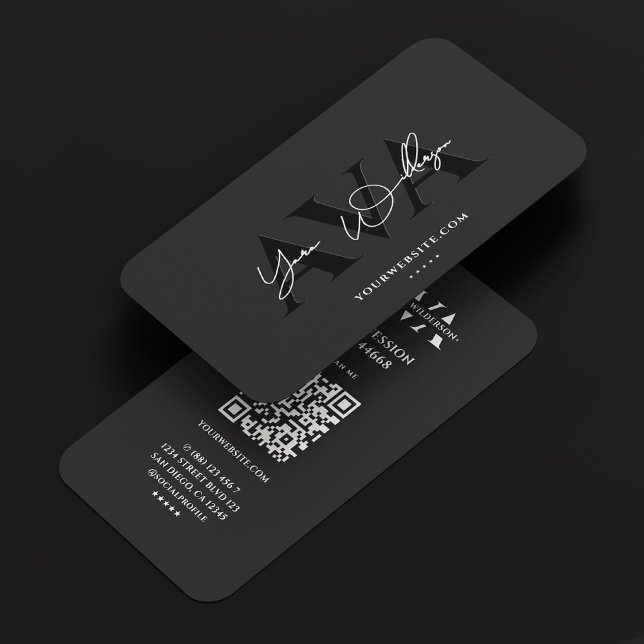 Svartvit Professionell för elegant Namnteckning Visitkort (Elegant Professional Black Signature Business Card
)