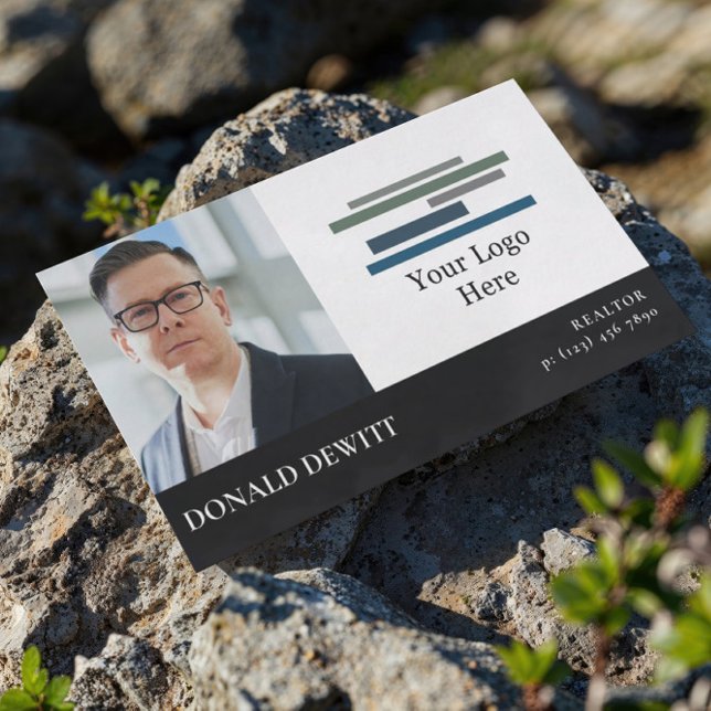 Svartvit Professionell för foto och Logotyp Visitkort (Skapare uppladdad)