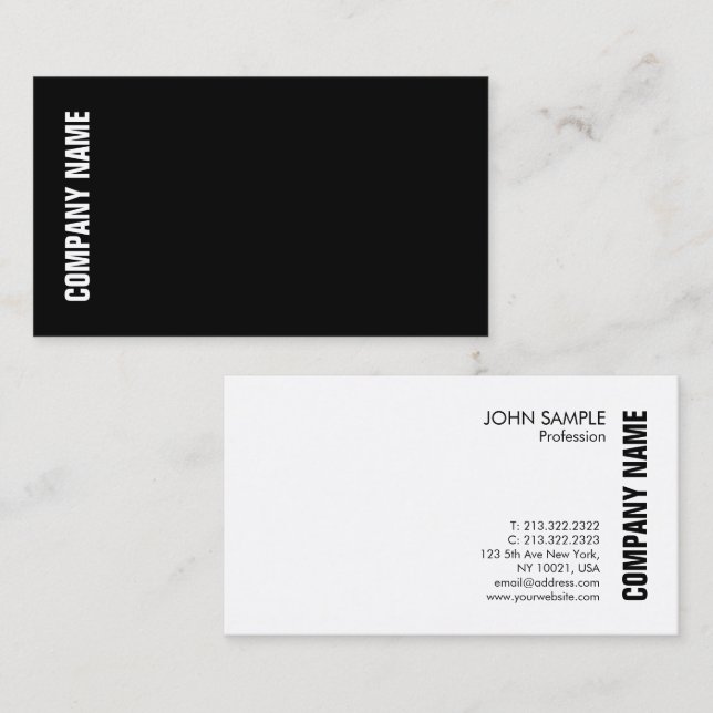 Svartvit professionell Modern Elegant-mall Visitkort (Fram/baksida)
