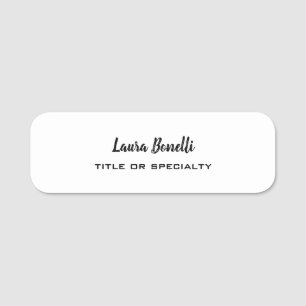 Svartvit Professionell Modern minimalistisk slapp Namnbricka